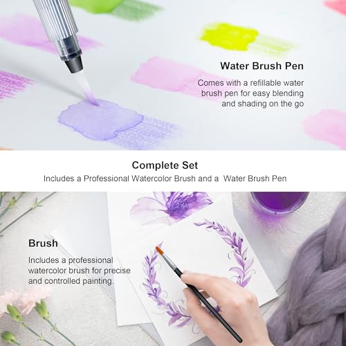 Watercolor Pencils with Brush (72 Count)
