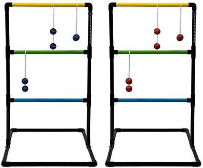 Champion Sports Outdoor Ladder Ball Game: Backyard Party, Camping & Beach Games Ladder Golf Set for Adults and Kids with Bolas Balls and Carrying Case , 39"H X 22"W With 33" Deep Base Set