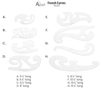 French Curve Set of 8