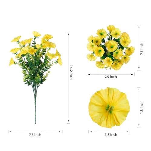 Artificial Flowers Fake Plants for Outdoors Decoration (12 Count)