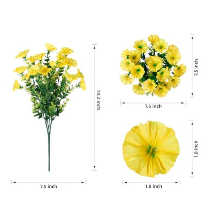 Artificial Flowers Fake Plants for Outdoors Decoration (12 Count)
