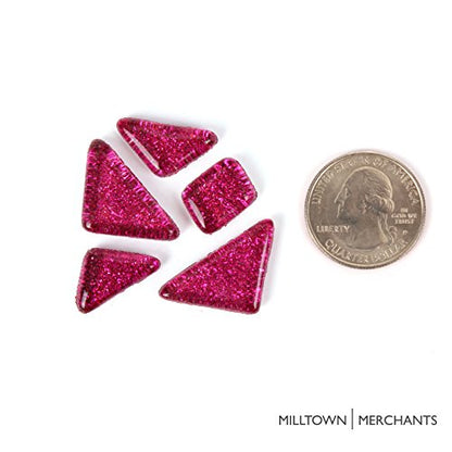 Hot Pink Glitter Mosaic Tile Pieces