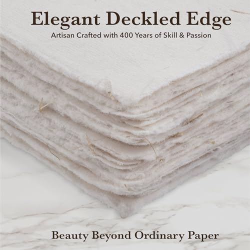 Cream A5 Handmade Deckled Edge Cotton Paper (265 sq inch)