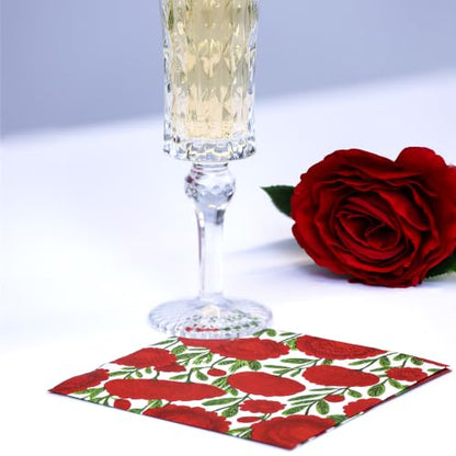 Burgundy Camellia Napkins 3 (80 Count)