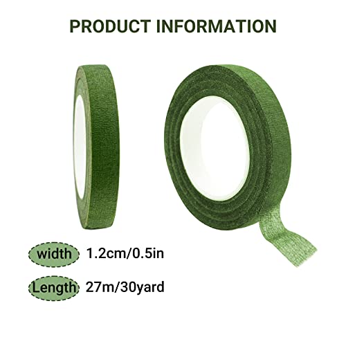 12 Rolls 1 2 Inch 30 Yard Floral Tapes for Bouquet Stem Wrapping (12 Count)