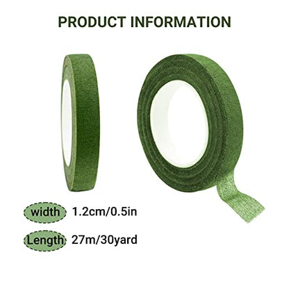 12 Rolls 1 2 Inch 30 Yard Floral Tapes for Bouquet Stem Wrapping (12 Count)