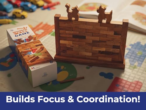Wooden Brick Wall Balancing Game