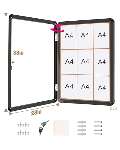 38"x28" Enclosed Bulletin Board