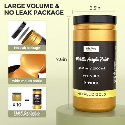 Acrylic Paint Set Metallic (101.4 Fl Oz)