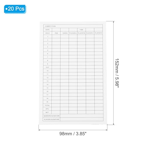 Golf Score Sheet 20 Sheets Golf Scorecard Record Score Keeper (20 Count)