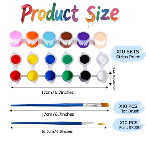 10 Pack Mini Acrylic Paint Set (10 Count)