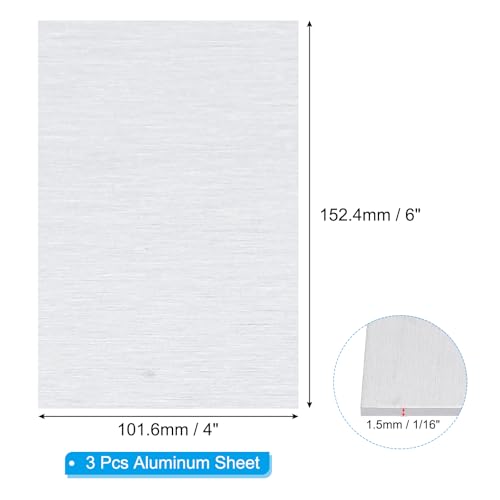 6061 T651 Aluminum Sheet Metal 4 x 6 x 1 (3 Count)