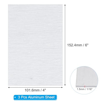 6061 T651 Aluminum Sheet Metal 4 x 6 x 1 (3 Count)