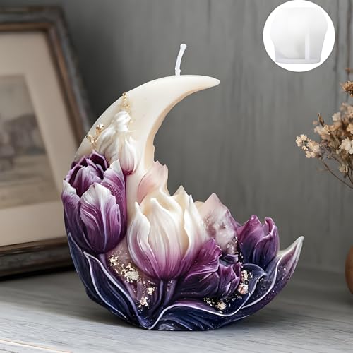 Moon Flower Candle Soap Mold