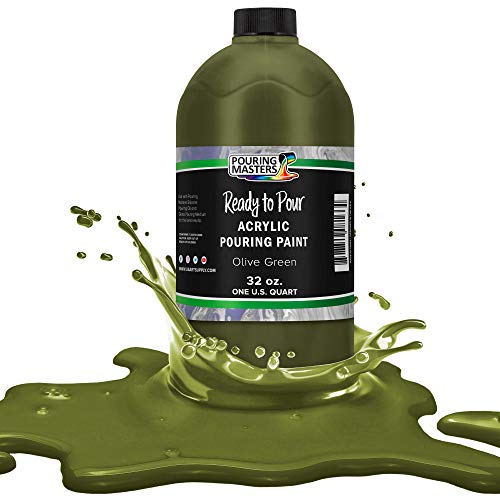 Olive Green Acrylic Ready to Pour Pouring Paint (32 Fl Oz)