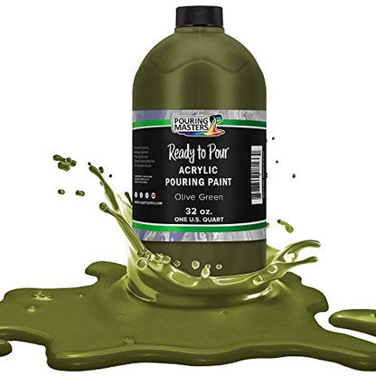 Olive Green Acrylic Ready to Pour Pouring Paint (32 Fl Oz)