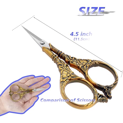 4.5Inch Small Sharp Pointed Stainless Steel Scissors Craft Cross