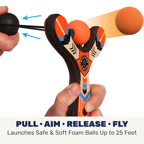Mischief Maker® Wooden Slingshot for Kids with Soft Foam Balls (4 Count)