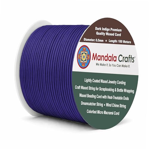 0.5mm Dark Indigo Waxed Cord (327 Foot)