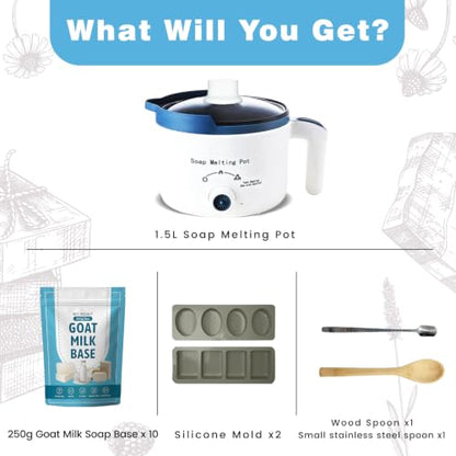 Goat Milk Soap Making Kit with Soap Melter and 5 Lbs Soap Base
