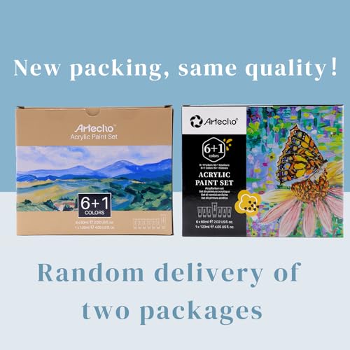 7 Colors Acrylic Paint 6x60ml & 1x120ml Titanium White Tube
