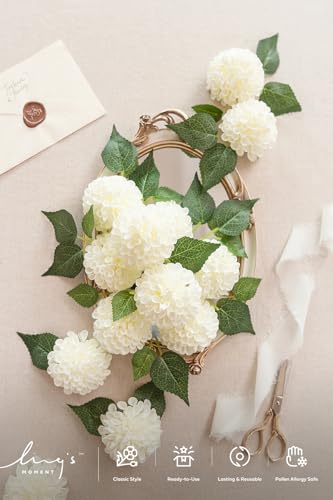 Whte Ivory Artificial Dahlias (25 Count)