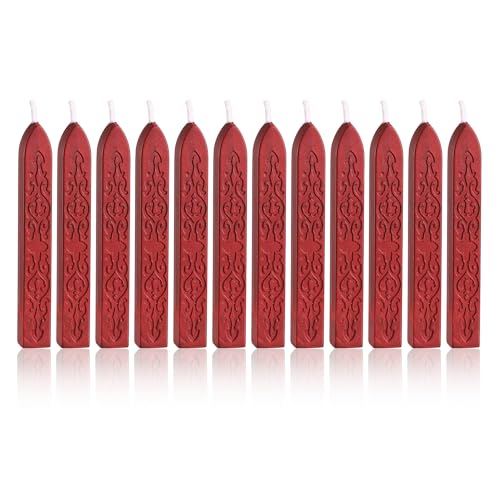 12Pcs Sealing Wax Sticks with Wicks for Wax Seal Stamp (12 Count)