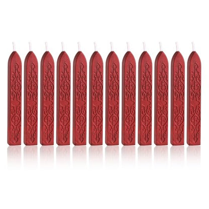 12Pcs Sealing Wax Sticks with Wicks for Wax Seal Stamp (12 Count)