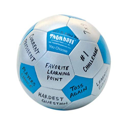 Create-Your-own Thumball 6", Blue, (Includes Marker) | Develop Your Own Ice Breakers - Customize Learning Reinforcement Tools | 30 Blank Panels