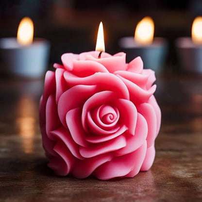 Rose Pillar Candle Silicone Mold