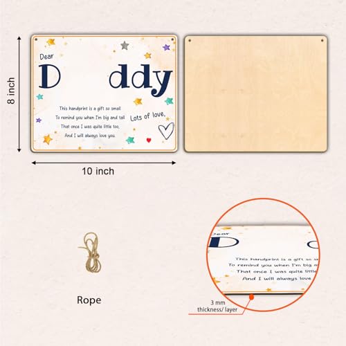 Dear Daddy Poem DIY Baby Handprint Art Craft Plaque Gift for Dad