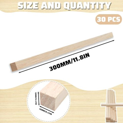 Balsa Wood Square Dowels 30Pcs 1 (30 Count)