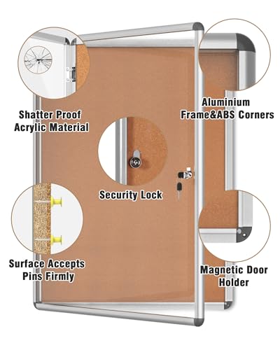 38"x28" Enclosed Bulletin Board