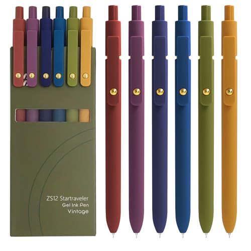 Gel Pens 6 Pcs 0.5mm Fine Point Smooth Writing Pens Cute Pen (6 Count)
