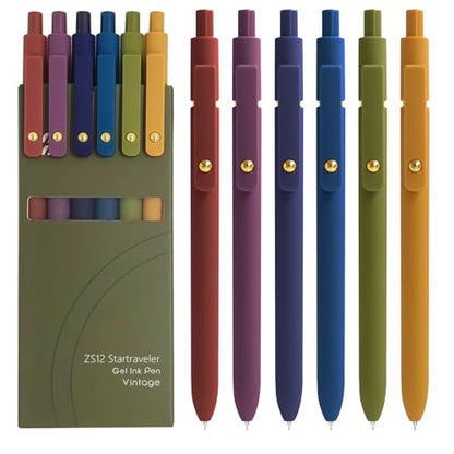 Gel Pens 6 Pcs 0.5mm Fine Point Smooth Writing Pens Cute Pen (6 Count)