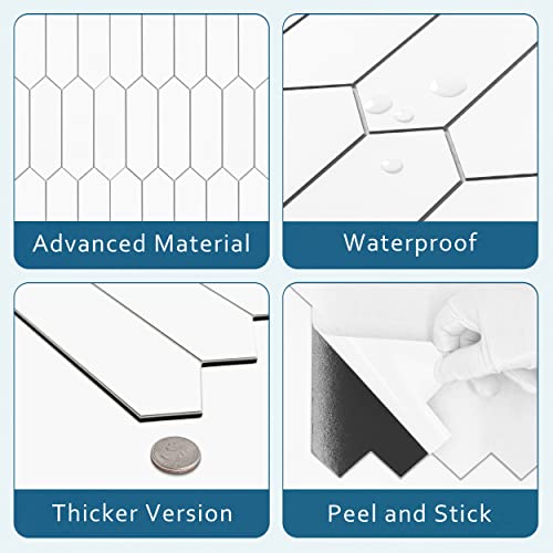 10 Sheet Long Hexagon Peel and Stick Backsplash (10 Count)