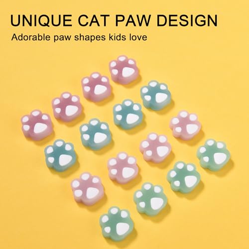 54Pcs Cat Paw Erasers for Kids (54 Count)