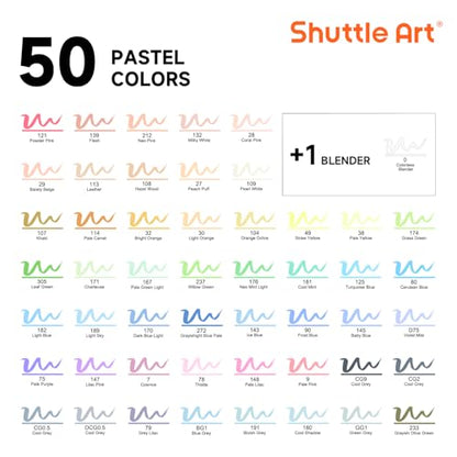Pastel Alcohol Markers Brush tip (51 Count)