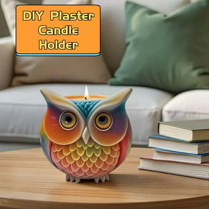 Animal Resin Molds Silicone 3D Cute Owl Epoxy Resin Plaster Candle Holder Wax Molds for Candle Making