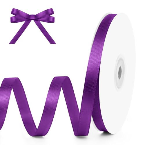 3 8" x 50 Yards Purple Satin Ribbon Crafts Gift Wrapping