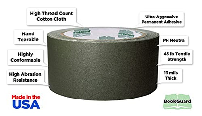 2 Inch Olive Book Repair Cloth Tape 15 Yard Roll