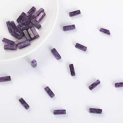 Natural Amethyst Rectangle Tube Beads 4x13mm 38cm (28 Count)