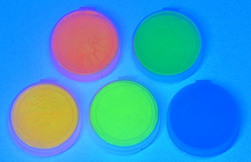 Fluorescent 5 Color Pack Glow in The Dark Pigment Powder (2.11 Ounce)