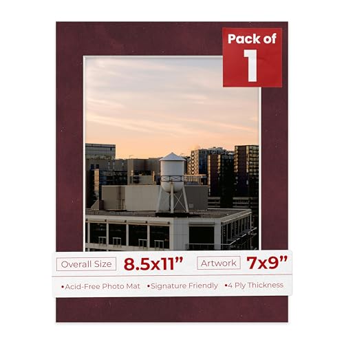 8.5x11 Mat Bevel Cut for 7x9 Photos