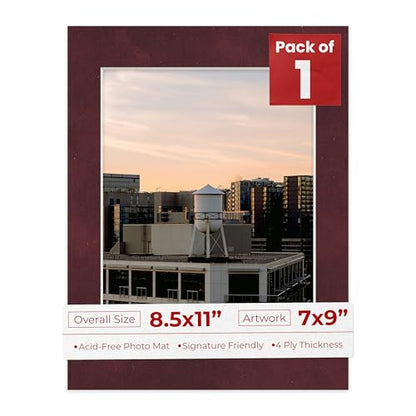 8.5x11 Mat Bevel Cut for 7x9 Photos