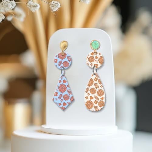 Sunflowers Texture Silicone Clay Texture Stamp Leaves Love Heart Polymer Clay Texture Sheets Clay Modeling Pattern Pad Texture Sheets for Polymer Clay Making Earrings Jewelry