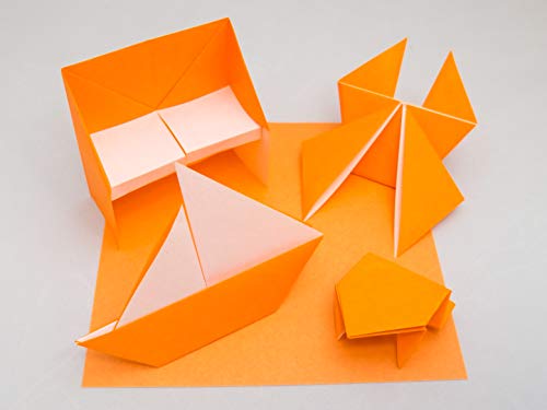 Taro's Origami Studio] Standard 6 Inch One Sided 20 Colors 100 Sheets Square Easy Fold Premium Japanese Paper for Beginner