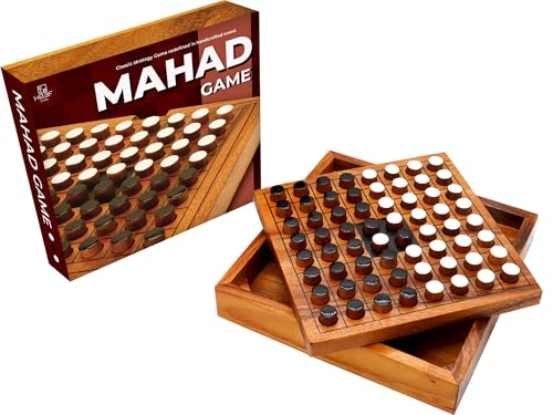 Wooden Reversi Othello Board Game Classic Strategy Games of Family for Adults and Senior Wood Black and White Pieces and Great Gifting with Genuine Wood Looks Decoration Othelo 8 x 8 Inches