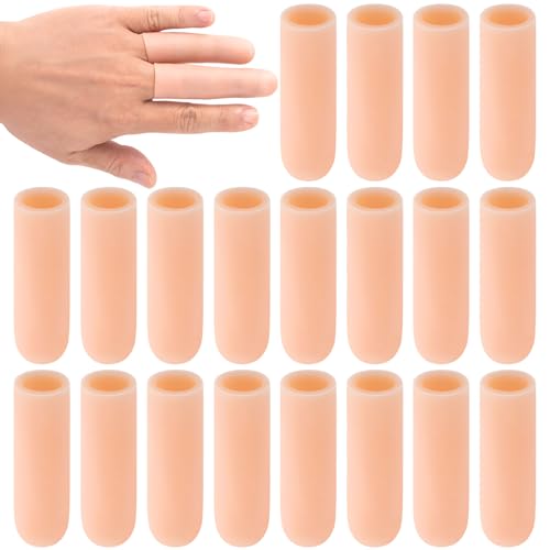 20 Pcs Gel Finger Support Protector Caps Gloves (20 Count)