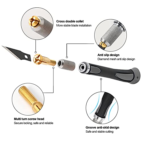 Precision Hobby Knife Set Utility Craft Knife Kit with 10PCS Blades for Art